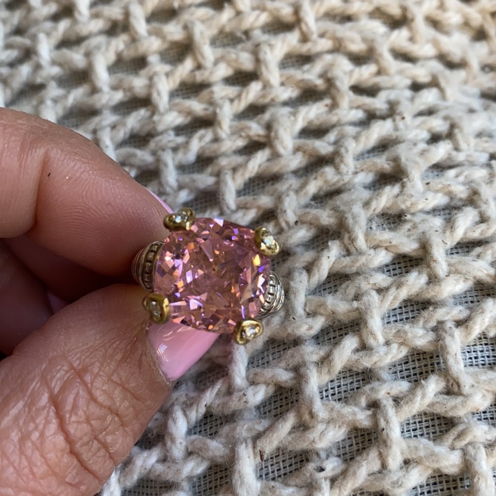 Judith Ripka silver and gold ring. - Picture 2 of 3